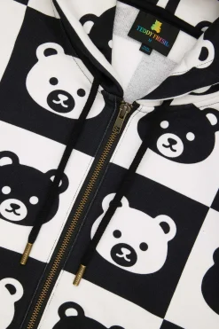 Bear Check Zip Hoodie-Teddy Fresh Best