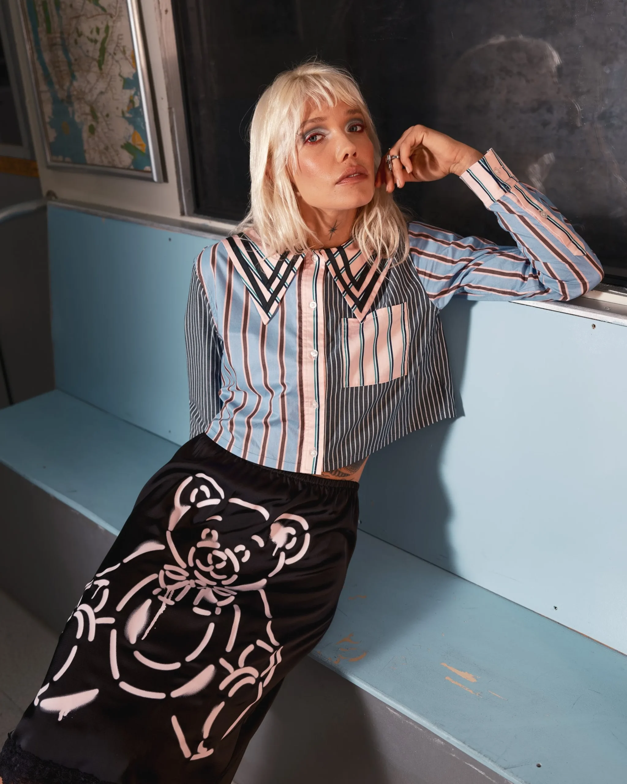 Bear Lace Satin Skirt-Teddy Fresh Best