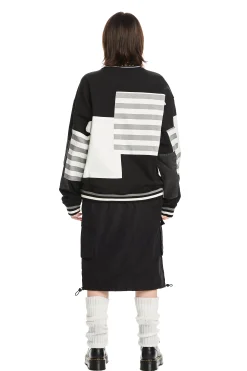 Box Paneled Crewneck-Teddy Fresh Cheap