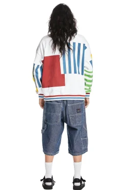 Box Paneled Crewneck-Teddy Fresh Cheap