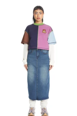 Boxy Color Block Tee-Teddy Fresh Discount