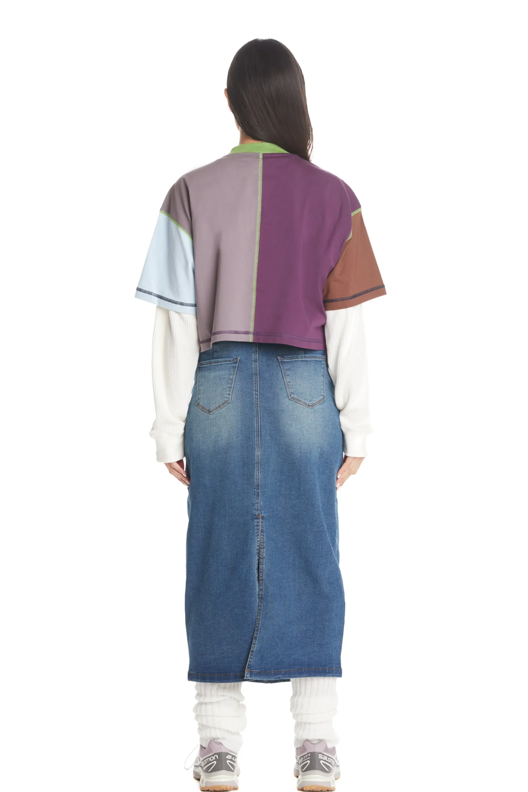 Boxy Color Block Tee-Teddy Fresh Discount