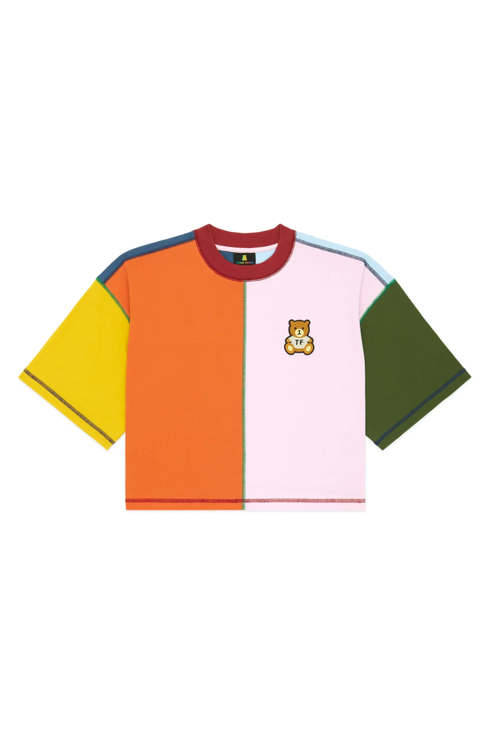 Boxy Color Block Tee-Teddy Fresh Discount