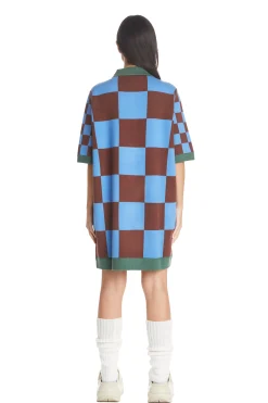 Check Clash Sweater Dress-Teddy Fresh Store