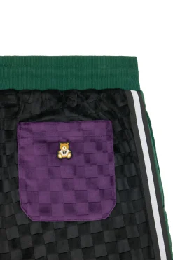 Embossed Checker Velour Shorts-Teddy Fresh Outlet