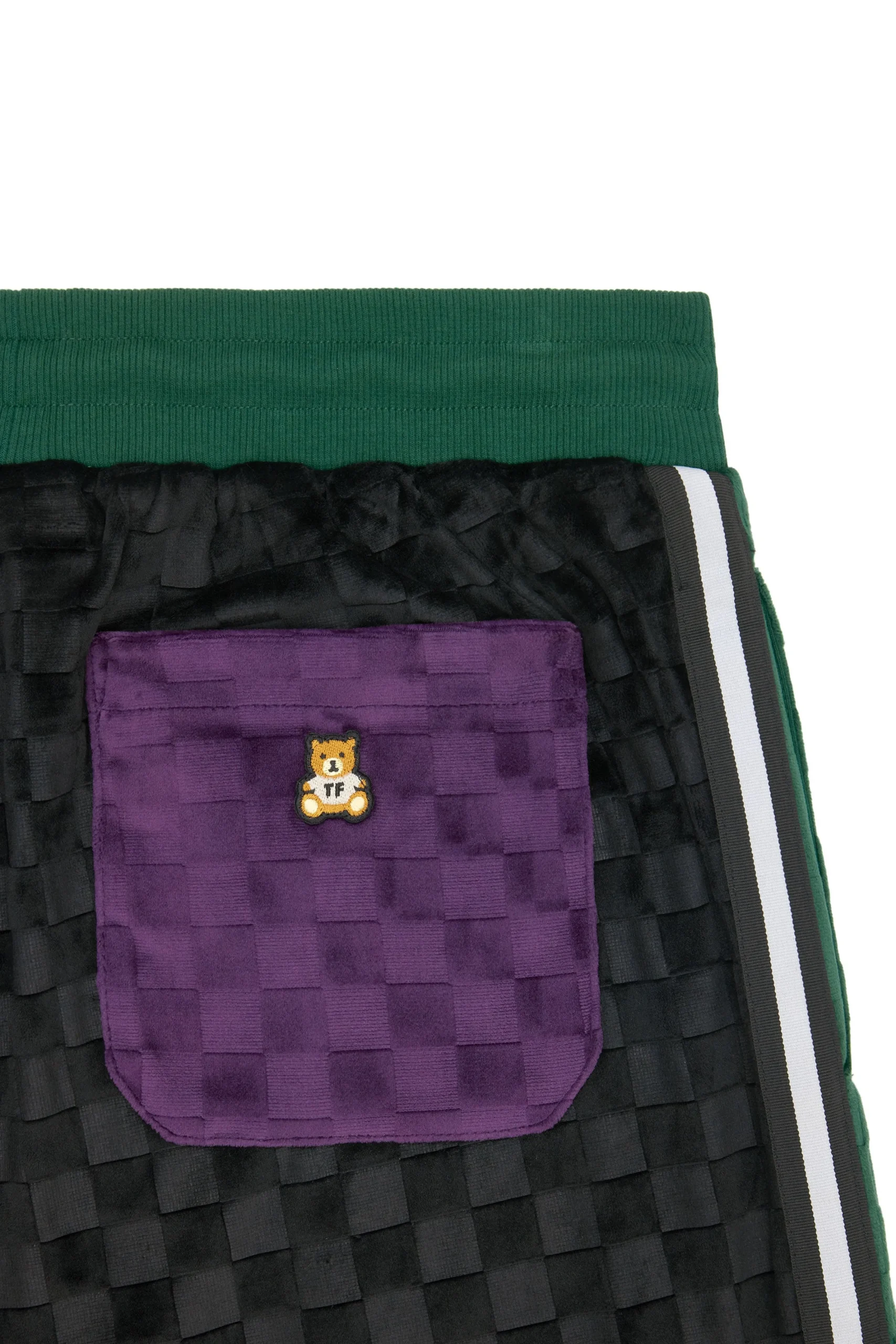 Embossed Checker Velour Shorts-Teddy Fresh Outlet