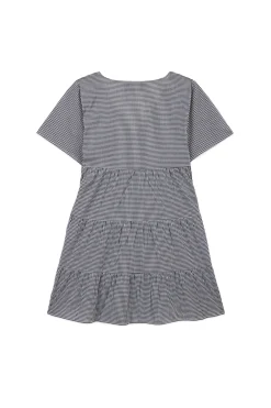 Gingham Button Dress-Teddy Fresh New