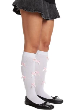Knee High Bow Socks-Teddy Fresh New