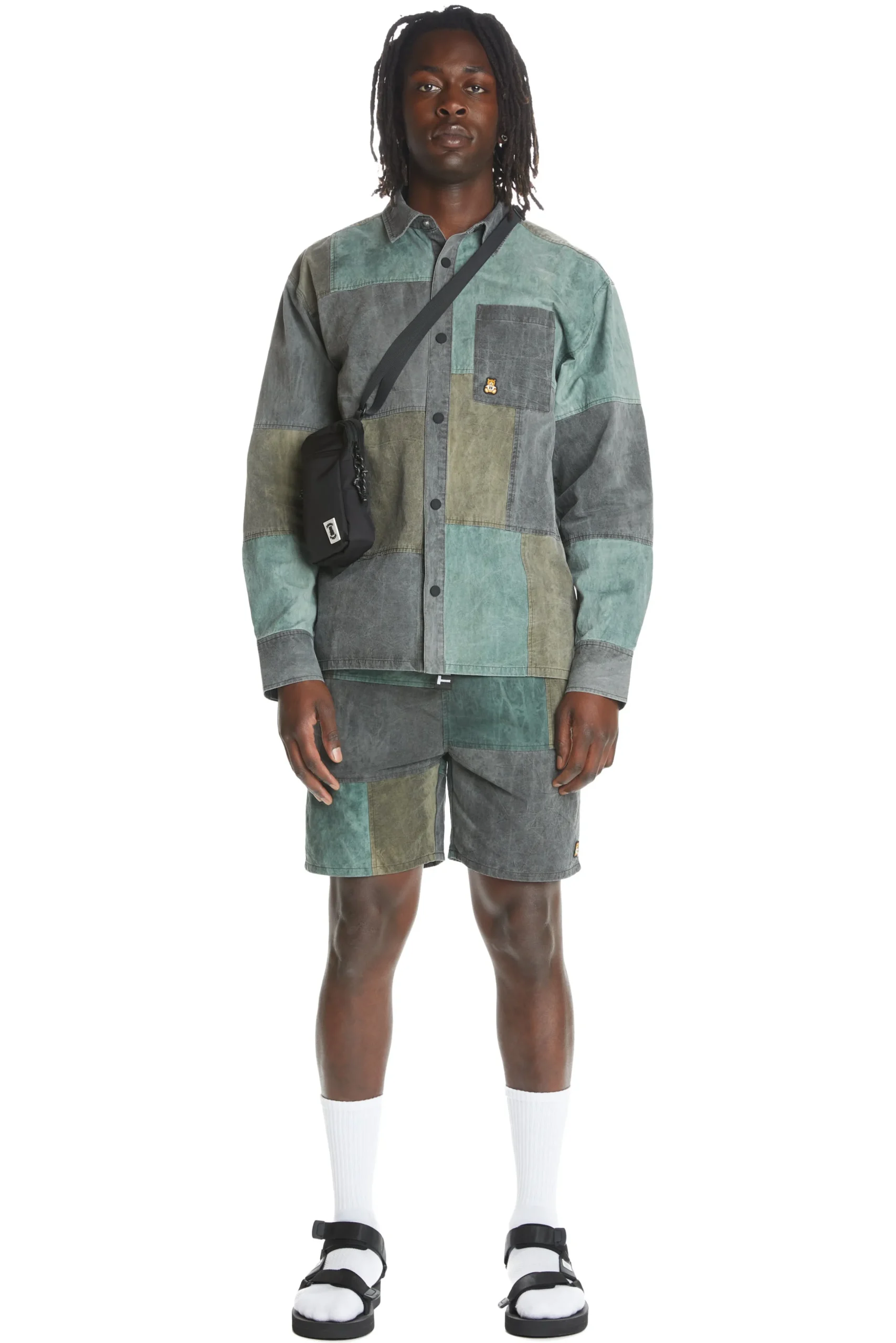 Pieced Together Shorts-Teddy Fresh Cheap