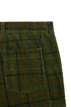 Plaid Corduroy Cargo Pants-Teddy Fresh Shop