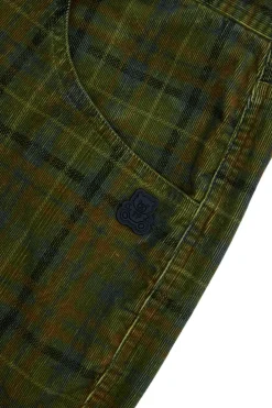 Plaid Corduroy Cargo Pants-Teddy Fresh Shop