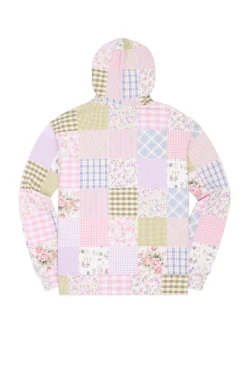 Quilt Print Zip Hoodie-Teddy Fresh Clearance