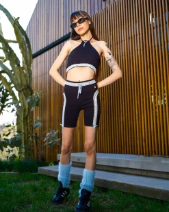 Ribbon Ribbed Bike Shorts-Teddy Fresh Shop