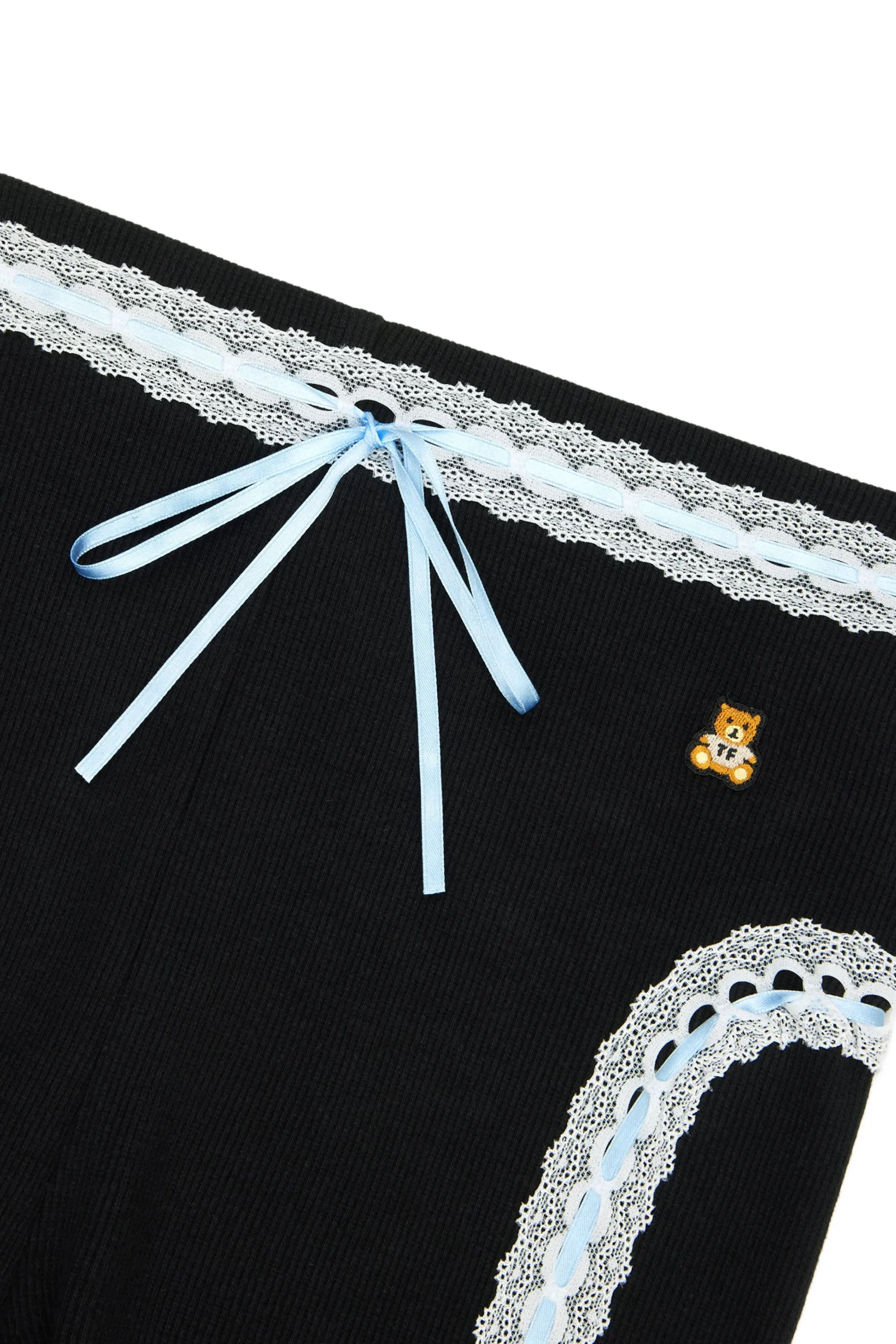 Ribbon Ribbed Bike Shorts-Teddy Fresh Shop
