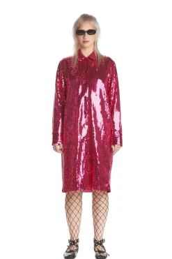 Sequin Shirt Dress-Teddy Fresh Cheap