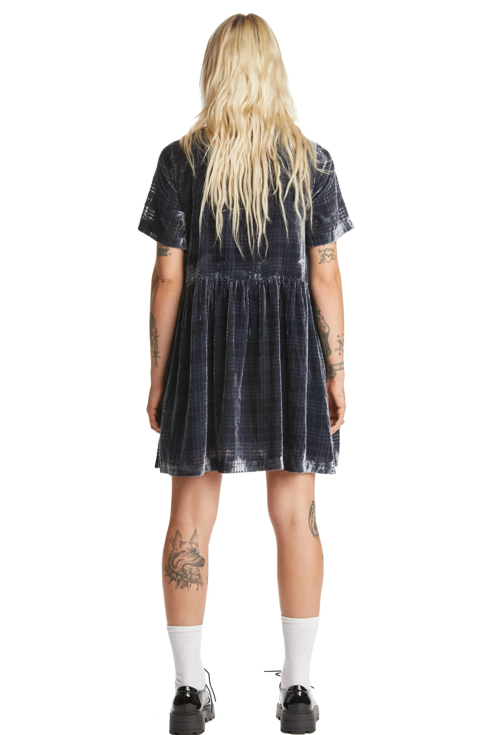Sheer Check Shirt Dress-Teddy Fresh Store
