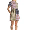 Short Sleeve Plaid Dress-Teddy Fresh Best