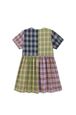Short Sleeve Plaid Dress-Teddy Fresh Best
