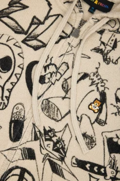 Sketches Knit Hoodie-Teddy Fresh Outlet