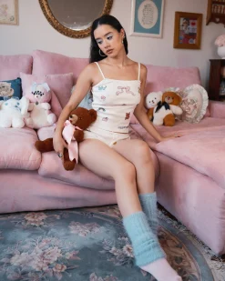 TF X Blo_oberry Little Bow Pointelle Camisole-Teddy Fresh Clearance
