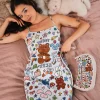 TF X Blo_oberry Sketchbook Satin Dress-Teddy Fresh Outlet