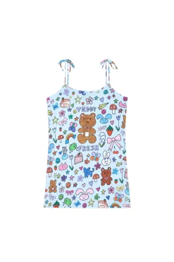 TF X Blo_oberry Sketchbook Satin Dress-Teddy Fresh Outlet
