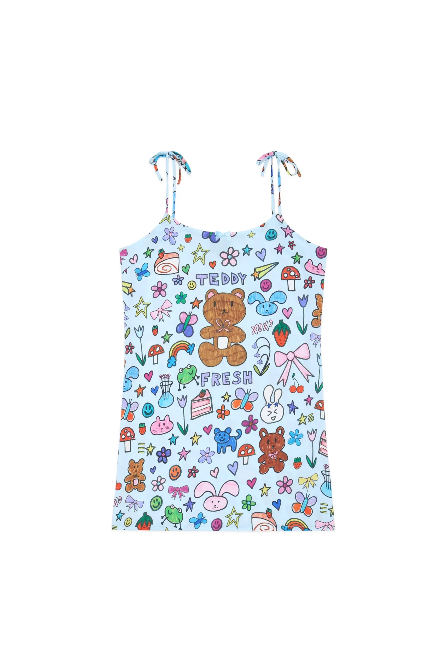 TF X Blo_oberry Sketchbook Satin Dress-Teddy Fresh Outlet