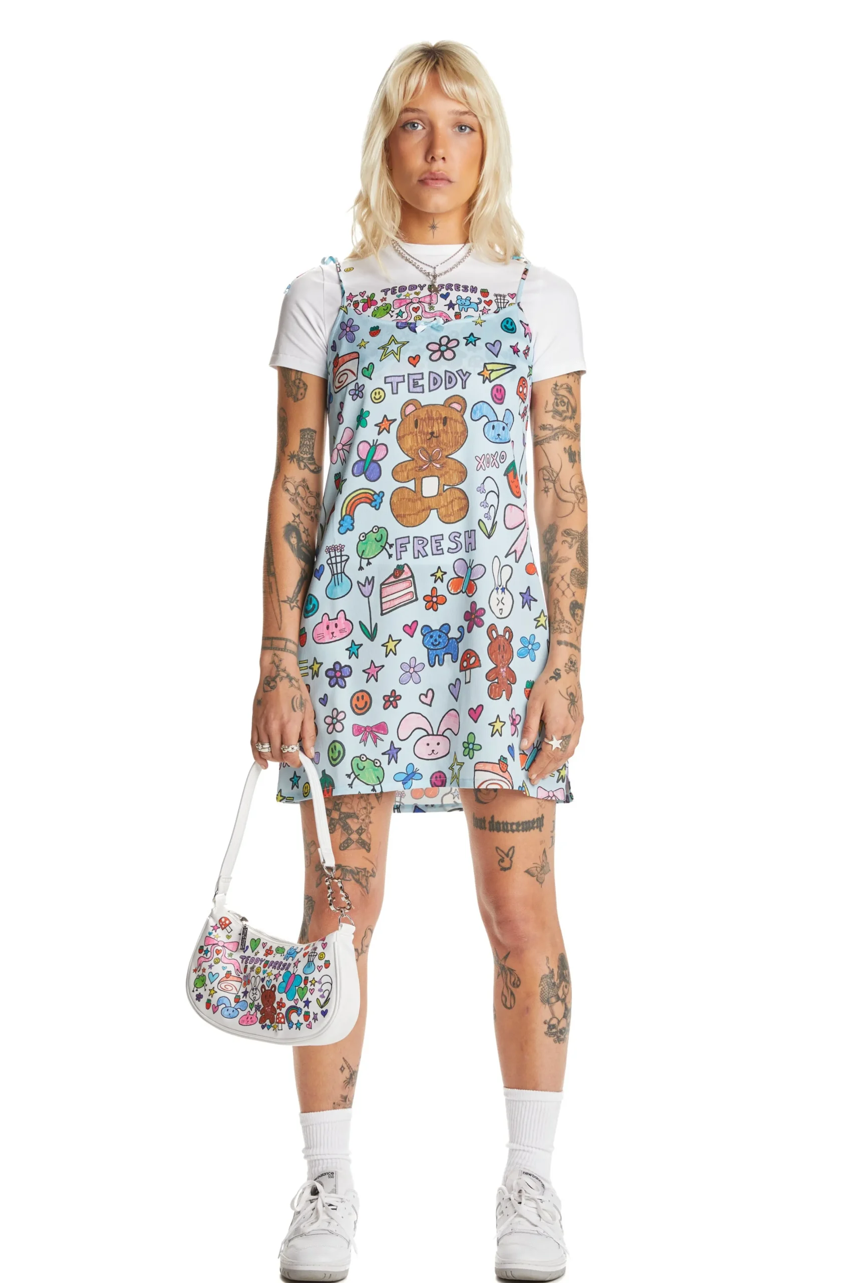 TF X Blo_oberry Sketchbook Satin Dress-Teddy Fresh Outlet