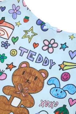 TF X Blo_oberry Sketchbook Satin Dress-Teddy Fresh Outlet
