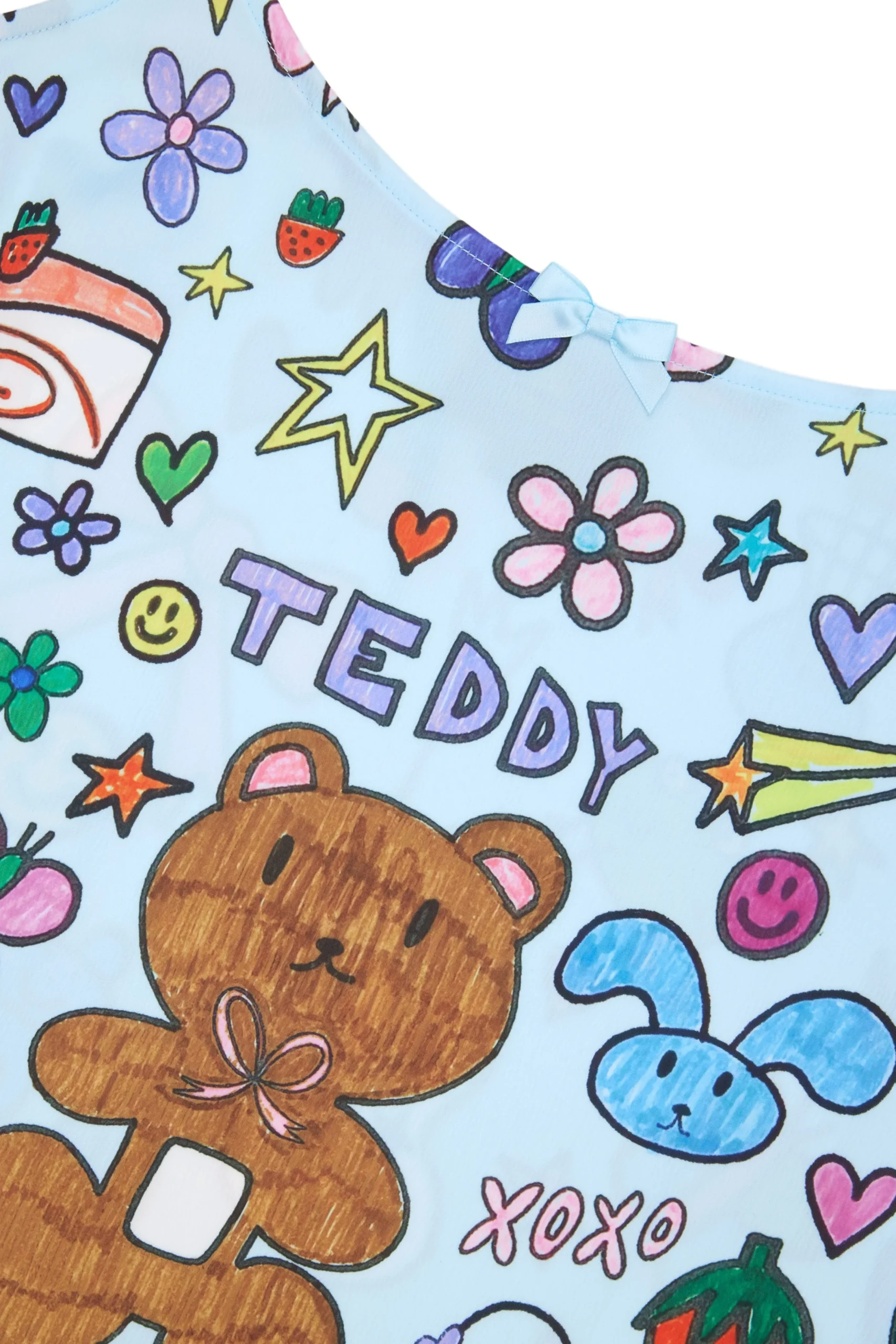 TF X Blo_oberry Sketchbook Satin Dress-Teddy Fresh Outlet