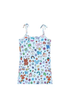 TF X Blo_oberry Sketchbook Satin Dress-Teddy Fresh Outlet