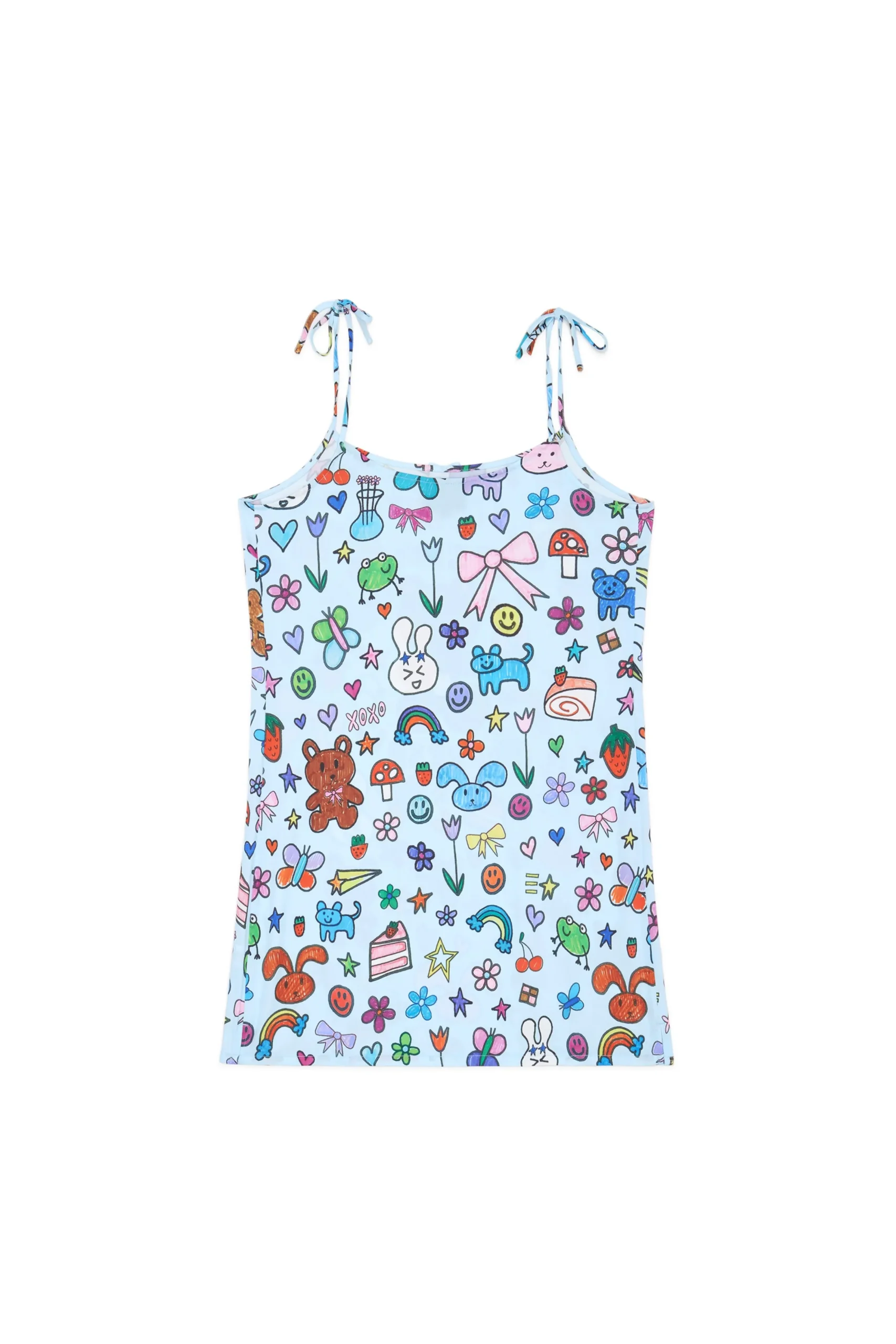TF X Blo_oberry Sketchbook Satin Dress-Teddy Fresh Outlet
