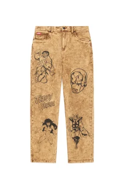 TF X Marvel Acid Wash Jeans-Teddy Fresh Best