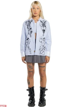 TF X Marvel Button Up-Teddy Fresh Cheap