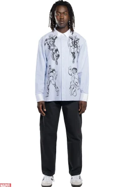 TF X Marvel Button Up-Teddy Fresh Cheap