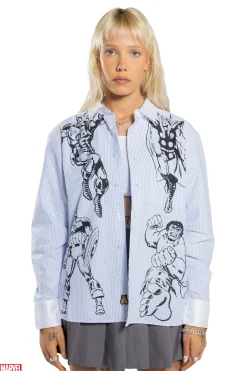 TF X Marvel Button Up-Teddy Fresh Cheap