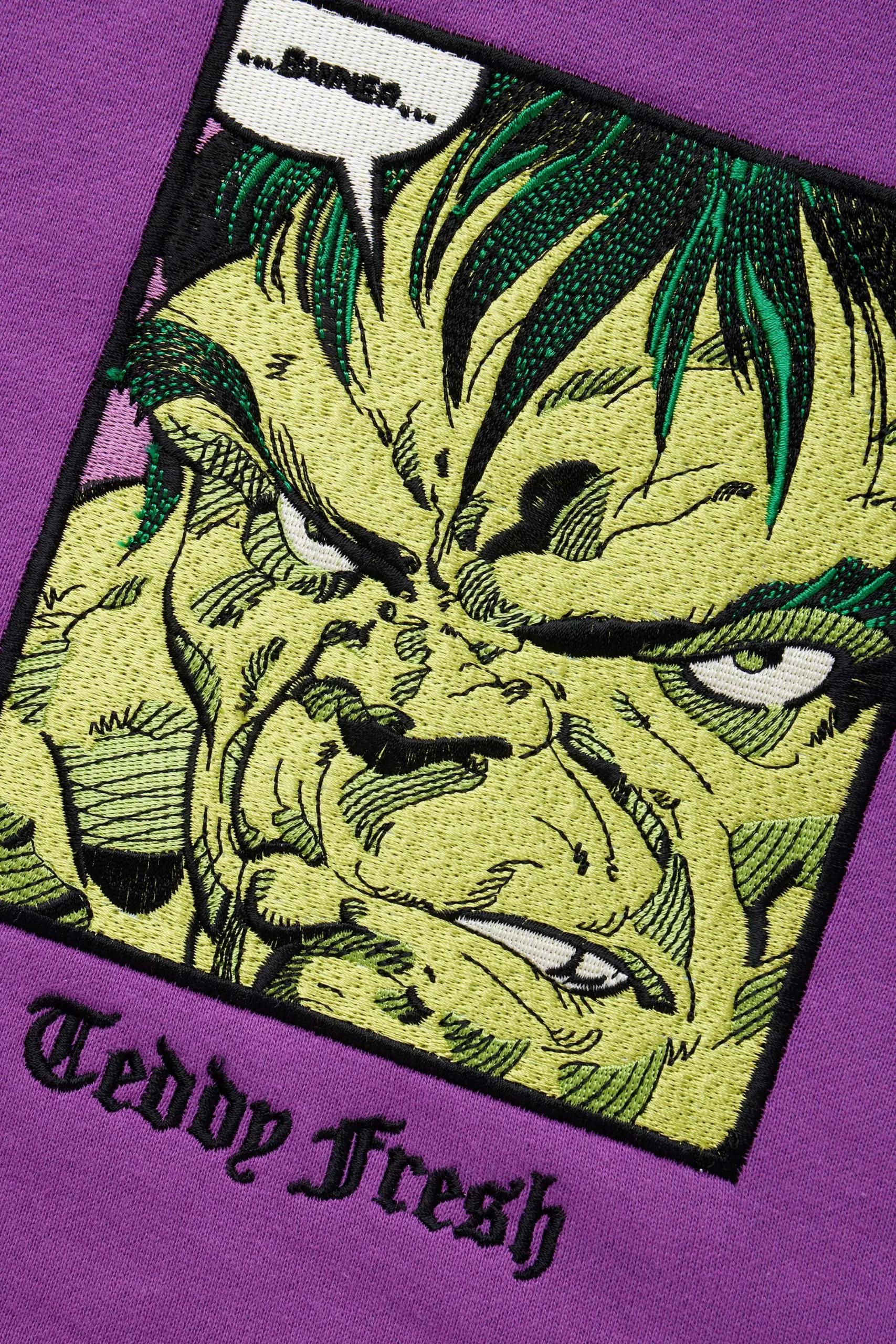 TF X Marvel Detailed Embroidery Hulk Hoodie-Teddy Fresh Store