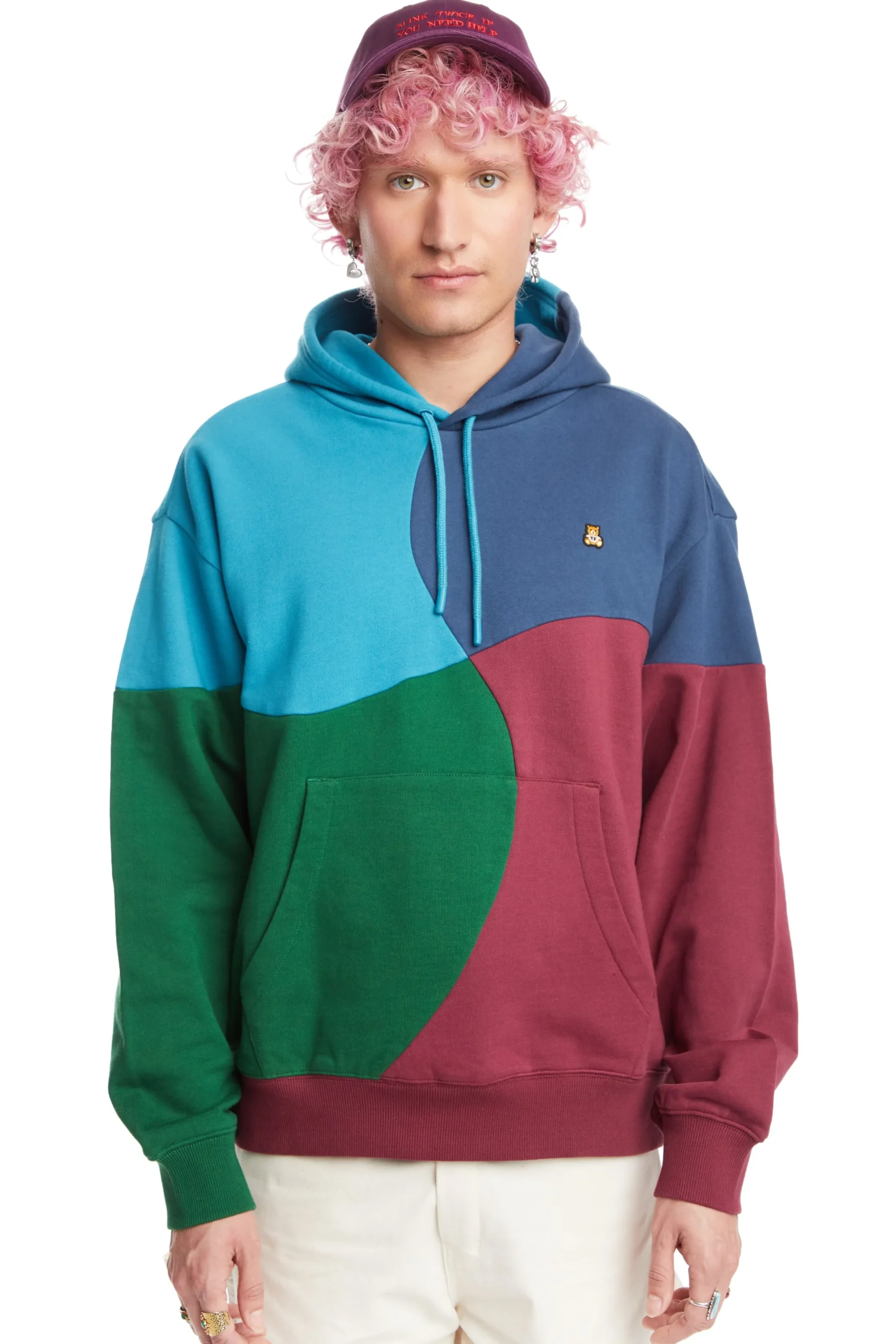 Wave Patchwork Hoodie-Teddy Fresh Hot