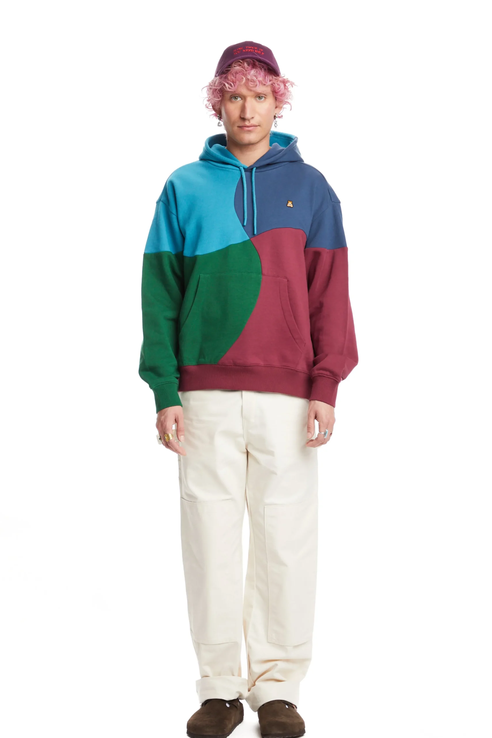 Wave Patchwork Hoodie-Teddy Fresh Hot