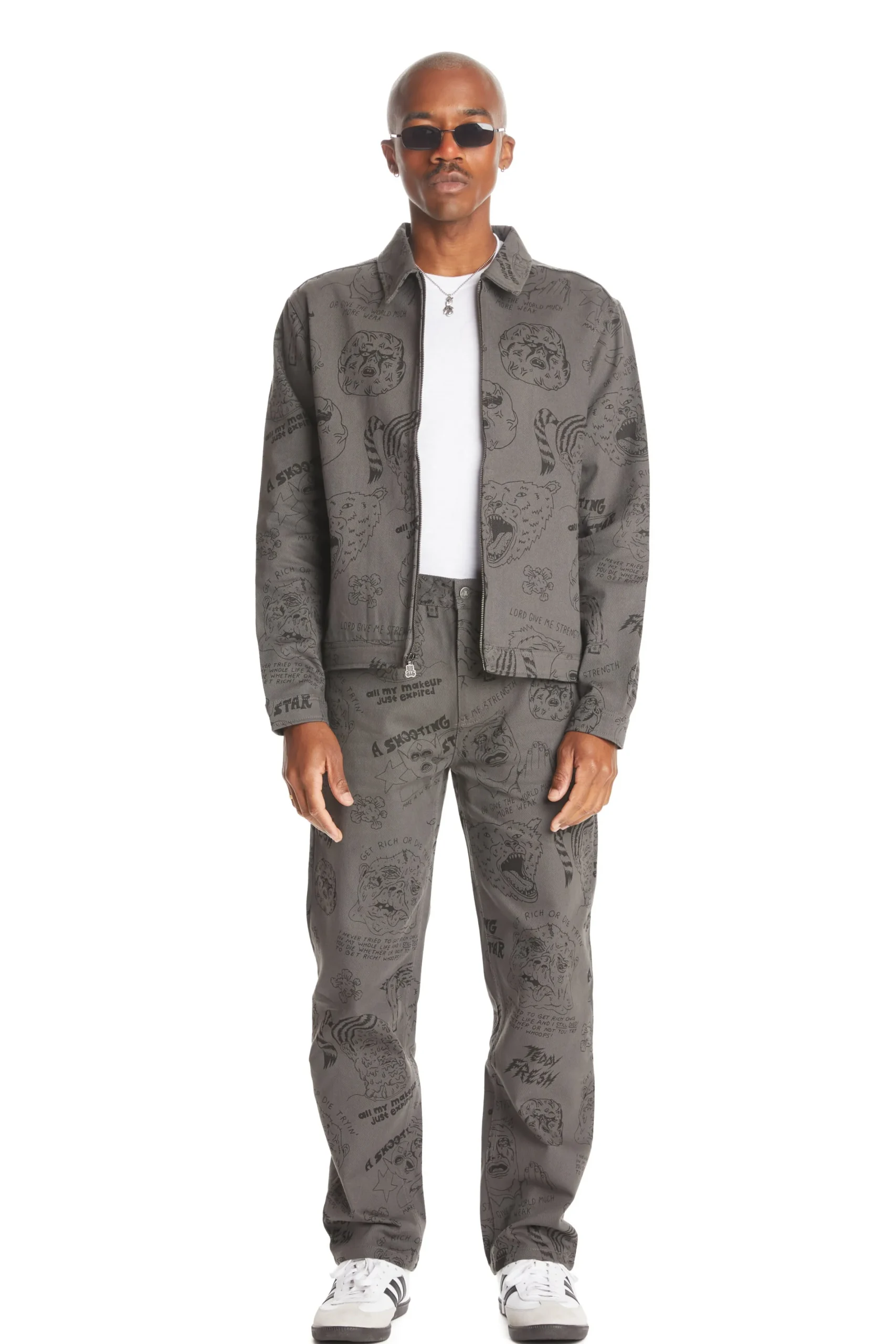 Will Laren Sketches Zip Jacket-Teddy Fresh Cheap