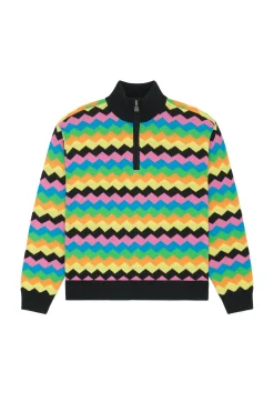 Zig Zag Quarter Zip Sweater-Teddy Fresh Cheap