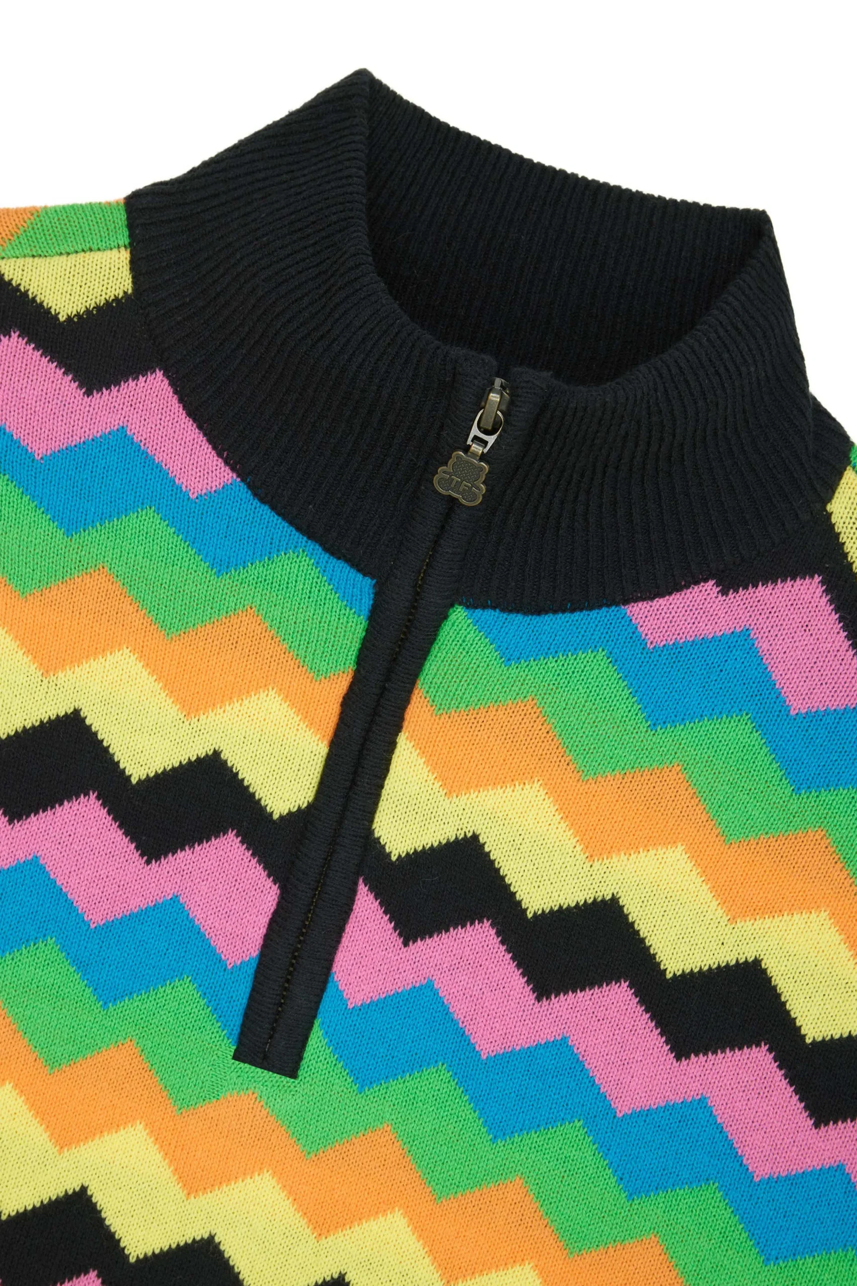 Zig Zag Quarter Zip Sweater-Teddy Fresh Cheap