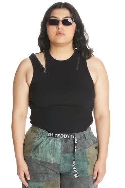 Zip Straps Tank Top-Teddy Fresh Hot